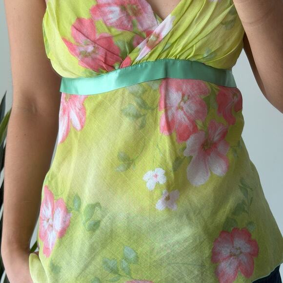 Vintage Y2K Babydoll Top Medium Cami Floral Fairy 100% Cotton Coquette Romantic - Picture 3 of 11